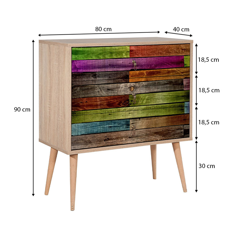 Συρταριέρα Art Maison Παραπόλα - Sonoma Multicolor (80x40x90εκ) Συρταριέρα Art Maison Παραπόλα - Sonoma Multicolor (80x40x90εκ)