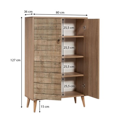 Παπουτσοθήκη Art Maison Παραπόλα - Sonoma (80x36x127εκ.)