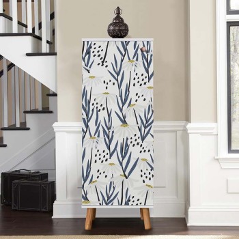 Παπουτσοθήκη Art Maison Παραπόλα - White Flowers (50x38x135εκ)