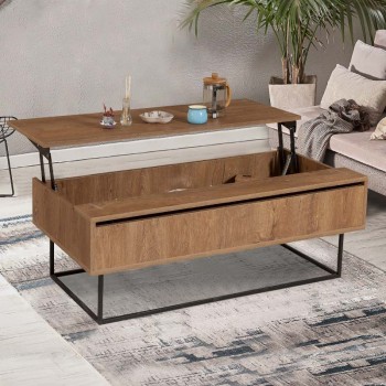Τραπεζάκι Σαλονιού Art Maison Δράπι - Walnut (120x60x43εκ.)
