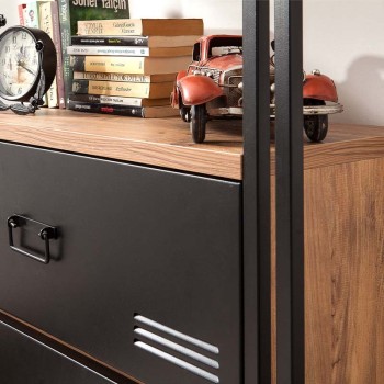 Βιβλιοθήκη Art Maison Διονυσιάδες - Atlantic Pine Black (90x35x180εκ.)