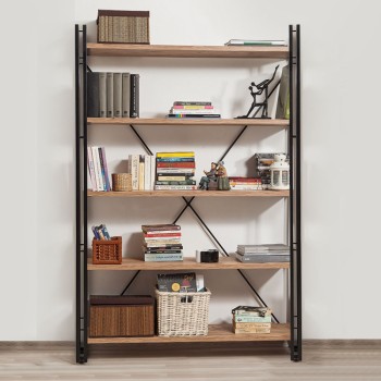 Βιβλιοθήκη Art Maison Διονυσιάδες - Atlantic Pine Black (130x35x180εκ.)
