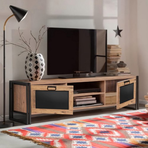 Έπιπλο τηλεόρασης Art Maison Διονυσιάδες - Atlantic Pine Black (180x45x50εκ.)
