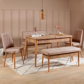 Καναπές διθέσιος Art Maison Μήλος - Beige (110x40x85εκ.)