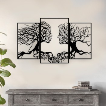Διακοσμητικό τοίχου Art Maison Tree μεταλλικό χρώμα μαύρο 116x71εκ.