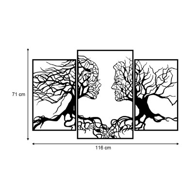 Διακοσμητικό τοίχου Art Maison Tree μεταλλικό χρώμα μαύρο 116x71εκ.