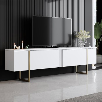 Έπιπλο τηλεόρασης Art Maison Lux - White - Gold (180x30x50εκ.)