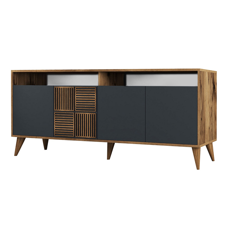 ΜΠΟΥΦΕΣ ART MAISON GONZALES - WALNUT CARCOAL (180x35x78,6εκ.)