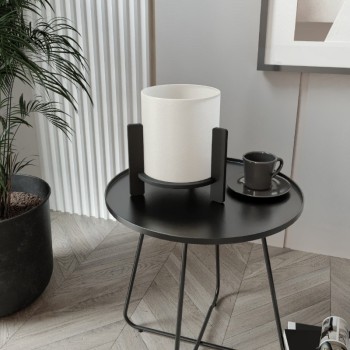 Φωτιστικό επιτραπέζιο Art Maison Miwa E27 Mdf χρώμα μαύρο - κρεμ Ø20x20εκ.