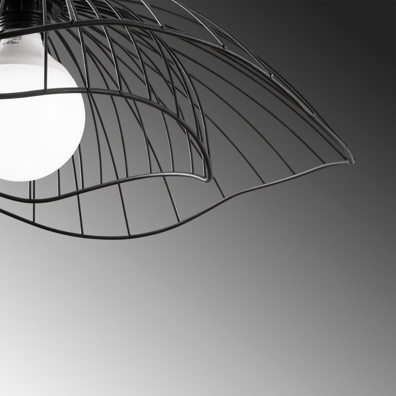 Φωτιστικό οροφής Art Maison Miyuki E27 μεταλλικό μονόφωτο χρώμα μαύρο Ø50x31/111εκ.