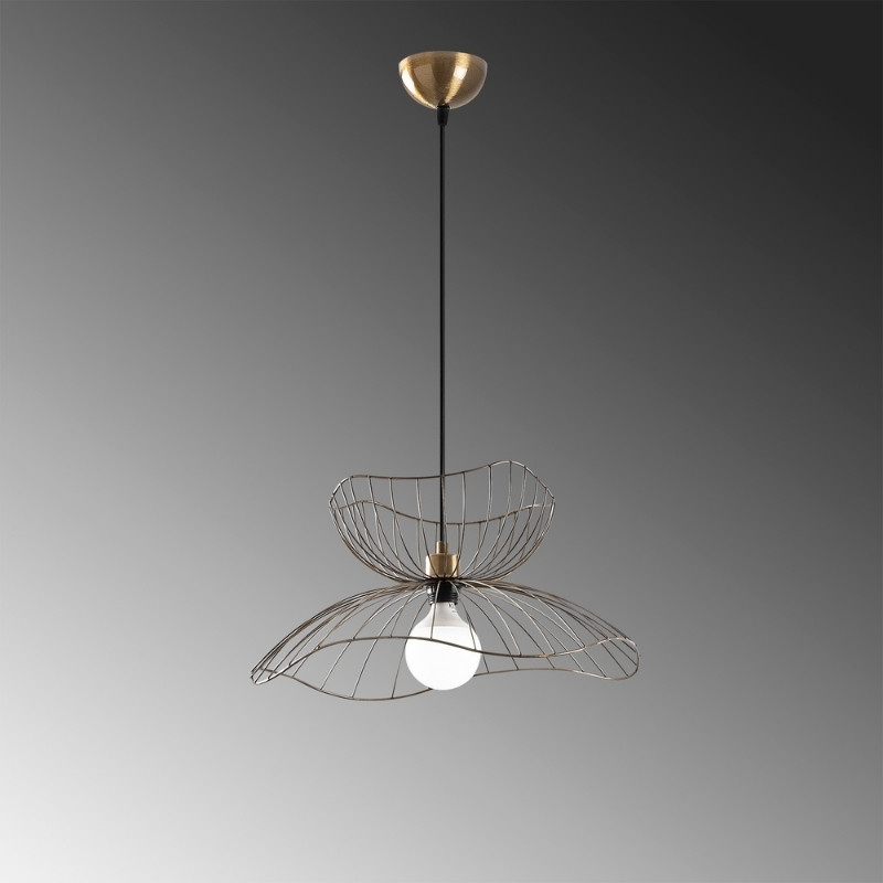 Φωτιστικό οροφής Art Maison Mizuki E27 μεταλλικό μονόφωτο χρώμα χρυσό vintage Ø50x31/111εκ.