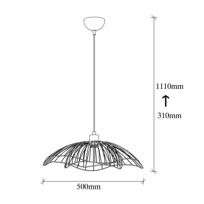 Φωτιστικό οροφής Art Maison Mizuki E27 μεταλλικό μονόφωτο χρώμα χρυσό vintage Ø50x31/111εκ.