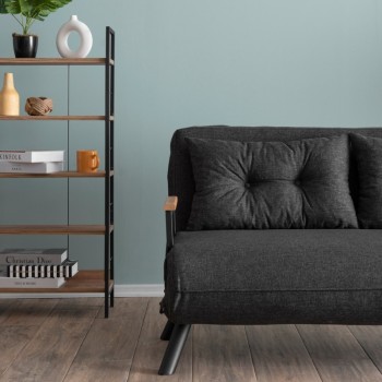 Καναπές - κρεβάτι Art Maison Cookie διθέσιος υφασμάτινος χρώμα ανθρακί 133x78x78εκ.