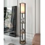Φωτιστικό δαπέδου Art Maison Hannya MDF - PVC ύφασμα χρώμα καρυδί - μαύρο 24x25x150εκ.
