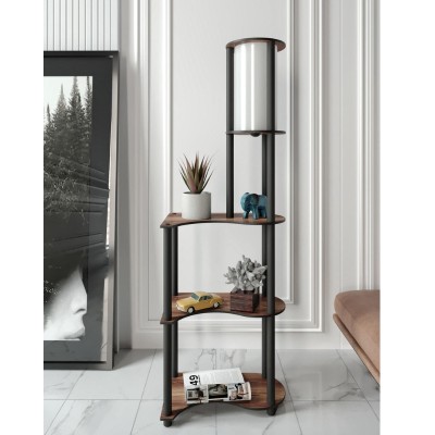 Φωτιστικό δαπέδου Art Maison Daisuke MDF - PVC ύφασμα χρώμα καρυδί - μαύρο 50x30x140εκ.