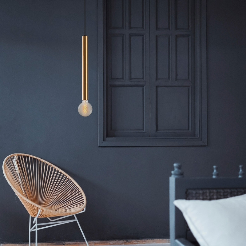 Φωτιστικό οροφής Art Maison Mayu E27 μεταλλικό μονόφωτο χρώμα χρυσό vintage Ø4x139εκ.