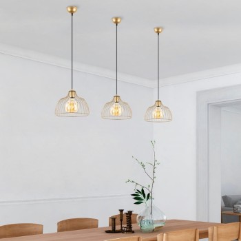 Φωτιστικό οροφής Art Maison Chiyo E27 μεταλλικό μονόφωτο χρώμα χρυσό Ø28x126εκ.