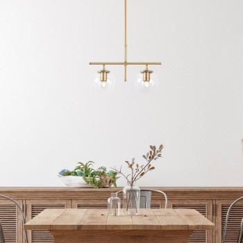 Φωτιστικό οροφής Art Maison Isamu E27 μεταλλικό δίφωτο χρώμα χρυσό 52x15x76εκ.