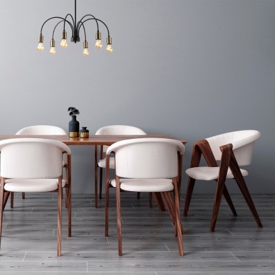 Φωτιστικό οροφής Art Maison Luffy E27 μεταλλικό εξάφωτο χρώμα μαύρο Ø68x50εκ.