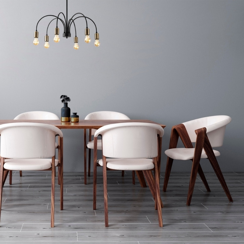 Φωτιστικό οροφής Art Maison Luffy E27 μεταλλικό εξάφωτο χρώμα μαύρο Ø68x50εκ.