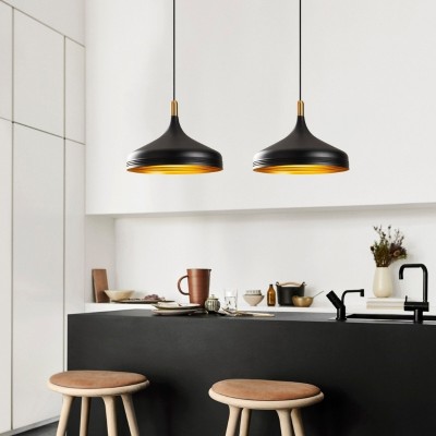 Φωτιστικό οροφής Art Maison Nao E27 μεταλλικό δίφωτο χρώμα μαύρο - χρυσό 68x36x132εκ.