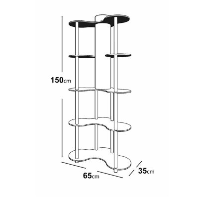 Φωτιστικό δαπέδου Art Maison Boa MDF - PVC ύφασμα χρώμα καρυδί - μαύρο 65x35x150εκ.