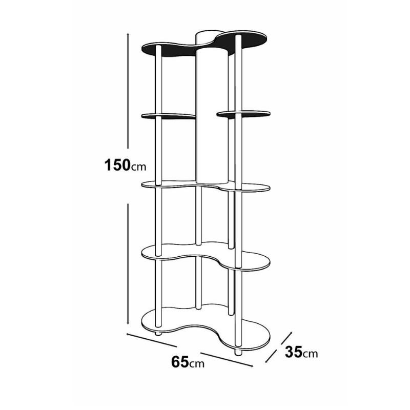 Φωτιστικό δαπέδου Art Maison Boa MDF - PVC ύφασμα χρώμα καρυδί - μαύρο 65x35x150εκ.