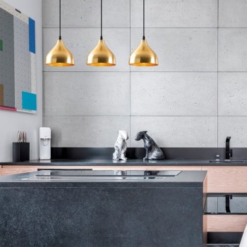 Φωτιστικό οροφής Art Maison Kamiko E27 μεταλλικό τρίφωτο χρώμα χρυσό 68x18x114εκ.