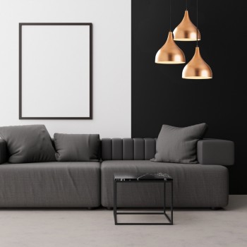 Φωτιστικό οροφής Art Maison Miyako E27 μεταλλικό τρίφωτο χρώμα χάλκινο 47x30x122εκ.