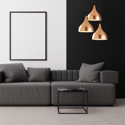 Φωτιστικό οροφής Art Maison Miyako E27 μεταλλικό τρίφωτο χρώμα χάλκινο 47x30x122εκ.