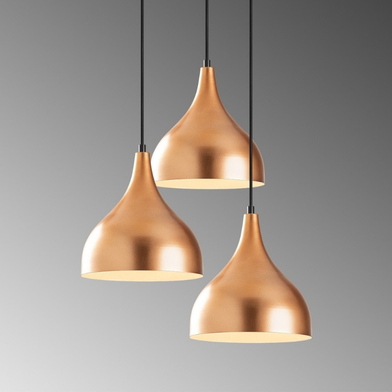 Φωτιστικό οροφής Art Maison Miyako E27 μεταλλικό τρίφωτο χρώμα χάλκινο 47x30x122εκ.