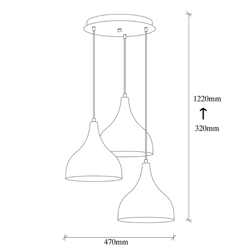 Φωτιστικό οροφής Art Maison Miyako E27 μεταλλικό τρίφωτο χρώμα χάλκινο 47x30x122εκ.