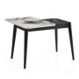 Τραπέζι Art Maison Wave επεκτεινόμενο χρώμα λευκό εφέ μαρμάρου - μαύρο 100x60(120x100)x79,5εκ.