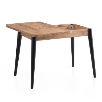 Τραπέζι Art Maison Wave επεκτεινόμενο χρώμα atlantic pine - μαύρο 100x60(120x100)x79,5εκ.