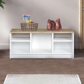 Παπουτσοθήκη Art Maison Urshifu χρώμα λευκό - sapphire oak 100x35x40εκ.