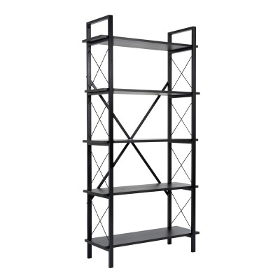 Βιβλιοθήκη Art Maison Mothim χρώμα μαύρο 90x33,5x180εκ.