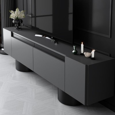 Έπιπλο τηλεόρασης Art Maison Aurorus χρώμα ανθρακί 180x30x50εκ.