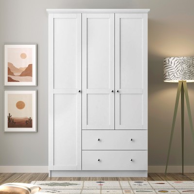 Ντουλάπα ρούχων τρίφυλλη Art Maison Πόρος - White (105x50x210εκ.) Ντουλάπα ρούχων τρίφυλλη Art Maison Πόρος - White (105x50x210εκ.)