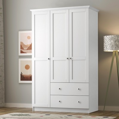 Ντουλάπα ρούχων τρίφυλλη Art Maison Πόρος - White (105x50x210εκ.) Ντουλάπα ρούχων τρίφυλλη Art Maison Πόρος - White (105x50x210εκ.)