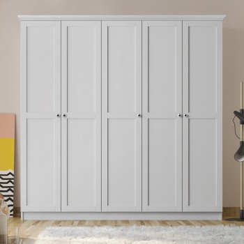 Ντουλάπα ρούχων πεντάφυλλη Art Maison Blur - White (175x50x210εκ.)