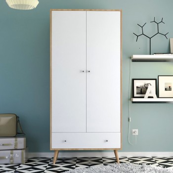 ΝΤΟΥΛΑΠΑ ΡΟΥΧΩΝ ΔΙΦΥΛΛΗ ART MAISON GILROY - WHITE NATURAL (80x50x195εκ.)