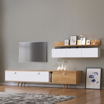 ΣΥΝΘΕΣΗ ΤΗΛΕΟΡΑΣΗΣ ART MAISON SWIEQI - NATURAL WHITE (170x37x45εκ.)