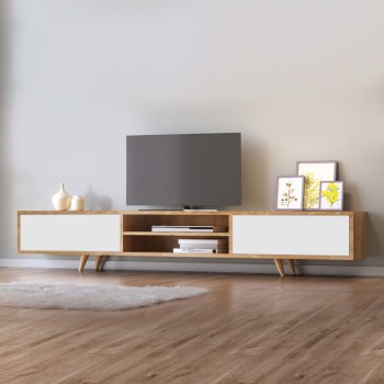 ΕΠΙΠΛΟ ΤΗΛΕΟΡΑΣΗΣ ART MAISON GZIRA - NATURAL WHITE (170x37x45εκ.)