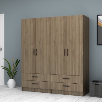 Ντουλάπα τετράφυλλη Art Maison Sten  - Wallnut (160x51,8x181εκ.)