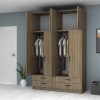 Ντουλάπα τετράφυλλη με πατάρι Art Maison Sten - Wallnut (160x51,8x240εκ.)