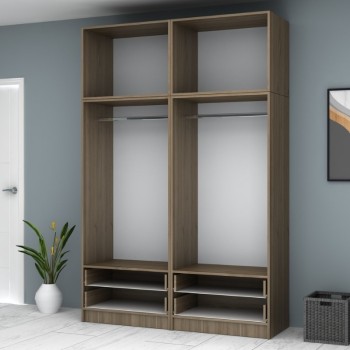 Ντουλάπα τετράφυλλη με πατάρι Art Maison Sten - Wallnut (160x51,8x240εκ.)