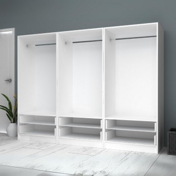 Ντουλάπα ρούχων Art Maison Genrin εξάφυλλη χρώμα λευκό 240x51,8x181εκ.