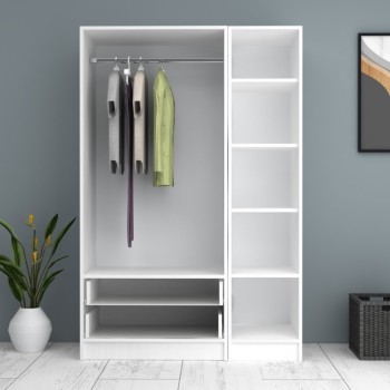 Ντουλάπα τρίφυλλη Art Maison Sten - White (120x51,8x181εκ.)