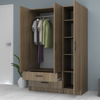 Ντουλάπα τρίφυλλη Art Maison Sten - Wallnut (120x51,8x181εκ.)