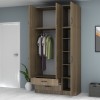 Ντουλάπα τρίφυλλη Art Maison Sten με πατάρι - Wallnut (120x51,8x240εκ.)